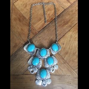 Blue Stone Waterfall Necklace